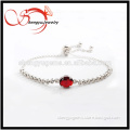 platinum plated bracelet with colored oval glass pandent KR5